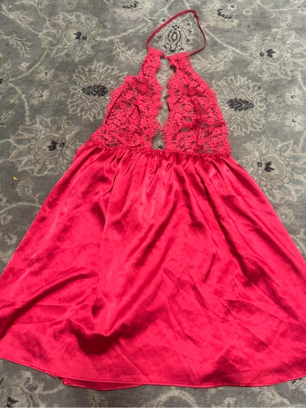 Victoria's Secret Hot Pink Lace Halter Dress